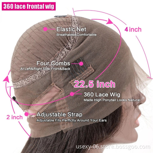 Transparent lace wig lace front wig human hair,360 lace frontal wig with baby hair,human hair wigs 360 full lace glueless wig